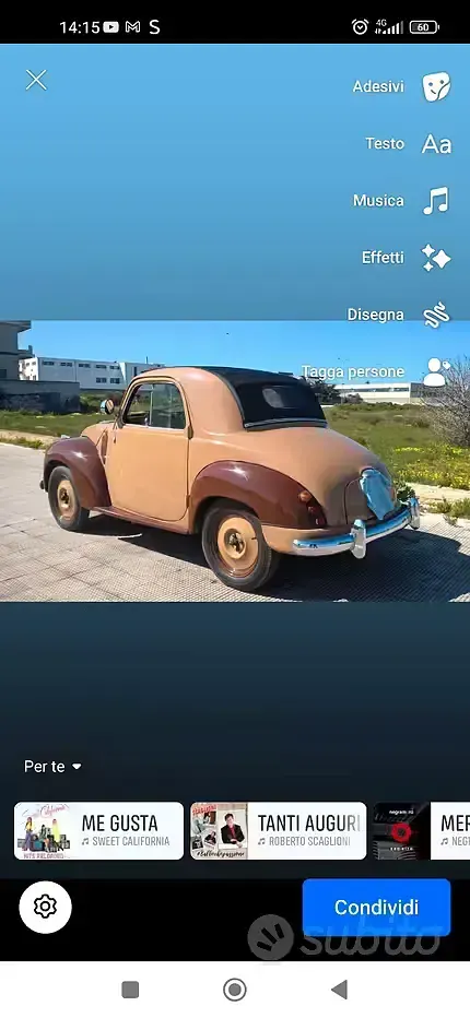Usata Fiat 500C 1950 Marrone