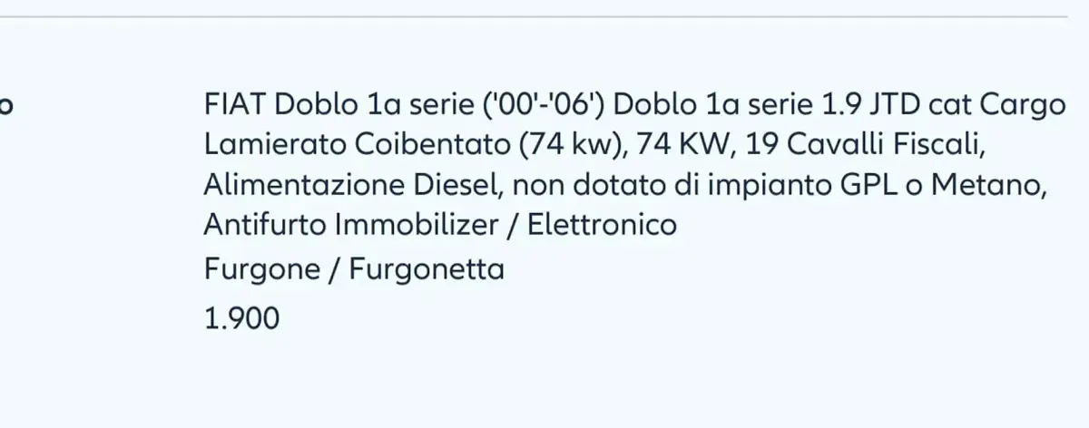 Usata Fiat Doblò 101 CV (74 kW) 2002 Monovolume