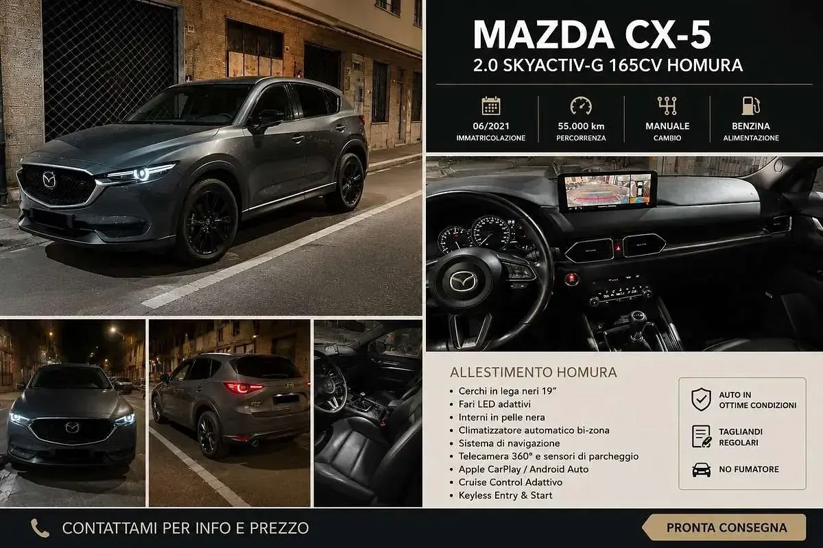 Usata Mazda CX-5 Homura-Line 165 CV (121 kW) 2021 Grigio SUV