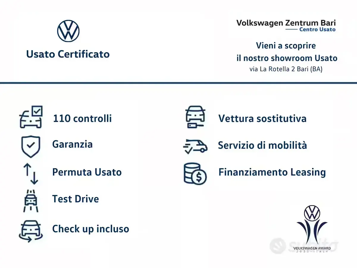 Usata VW Polo Life 80 CV (58 kW) 2023 Blu Utilitaria