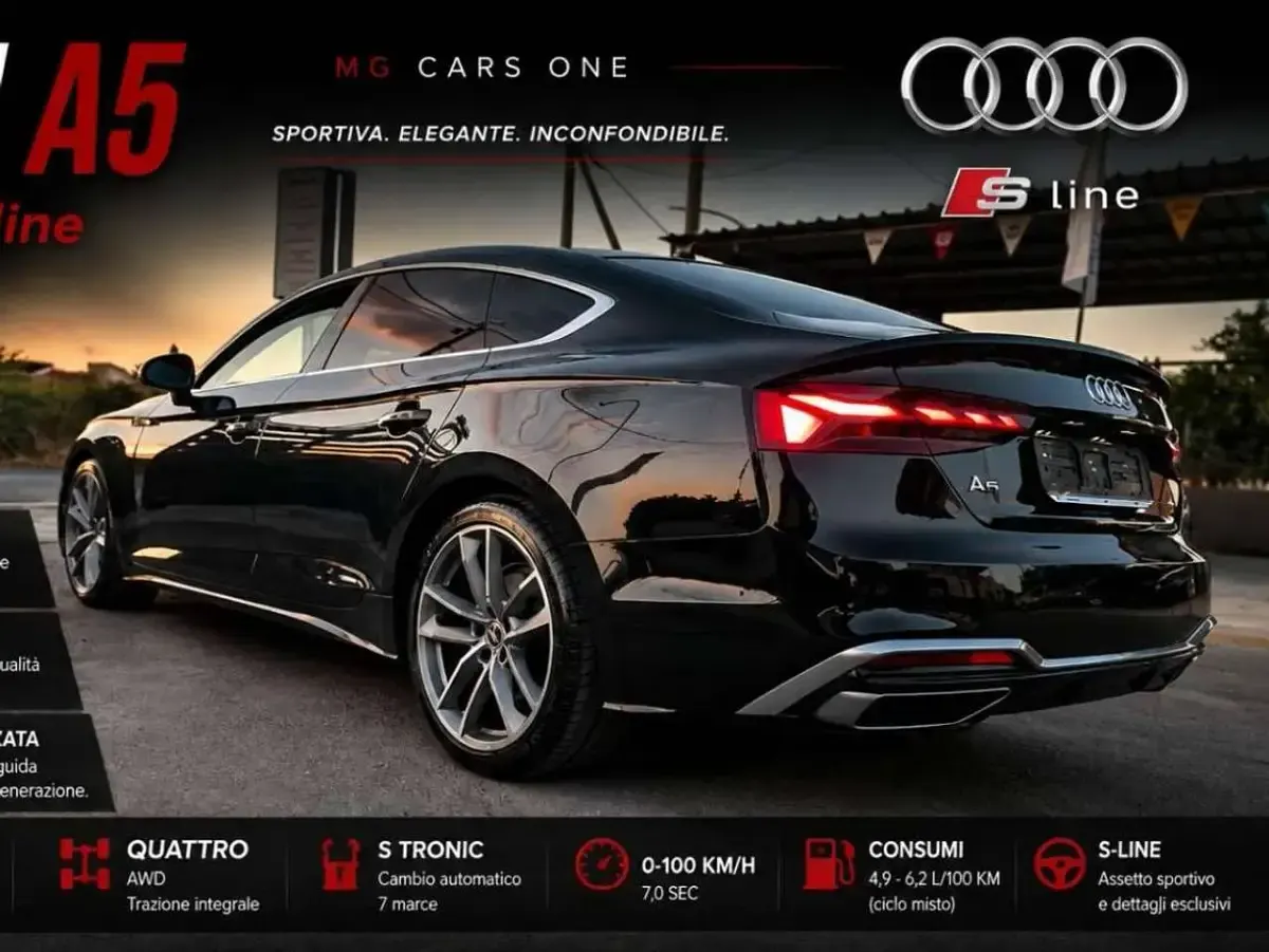 Usata Audi A5 Sportback S-Line 204 CV (150 kW) 2021 Nero Utilitaria