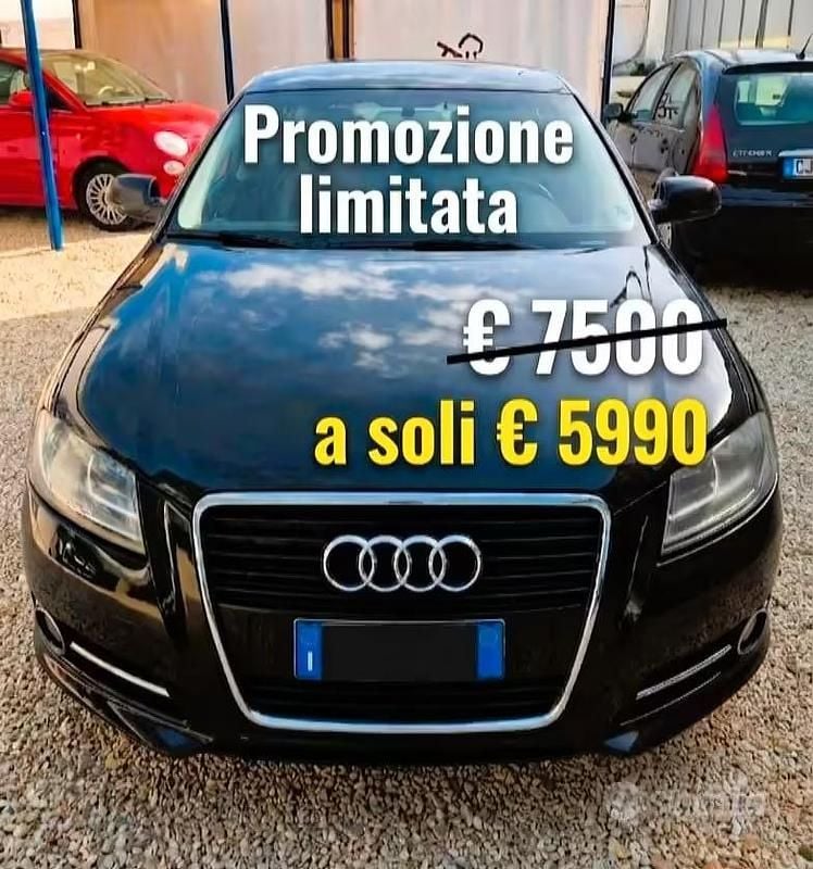Usata Audi A3 90 CV (66 kW) 2010 Nero Utilitaria