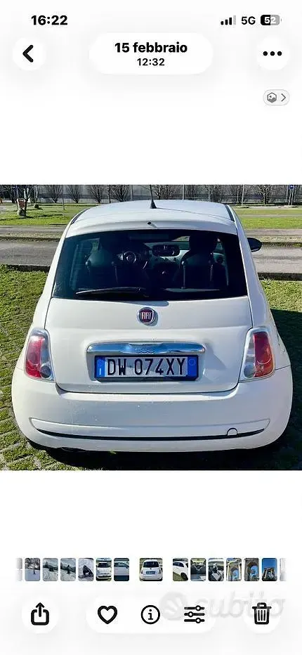 Usata Fiat 500 Lounge 69 CV (50 kW) 2009 Cabrio