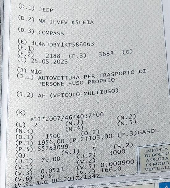 Usata Jeep Compass Limited 140 CV (102 kW) 2020 Nero SUV