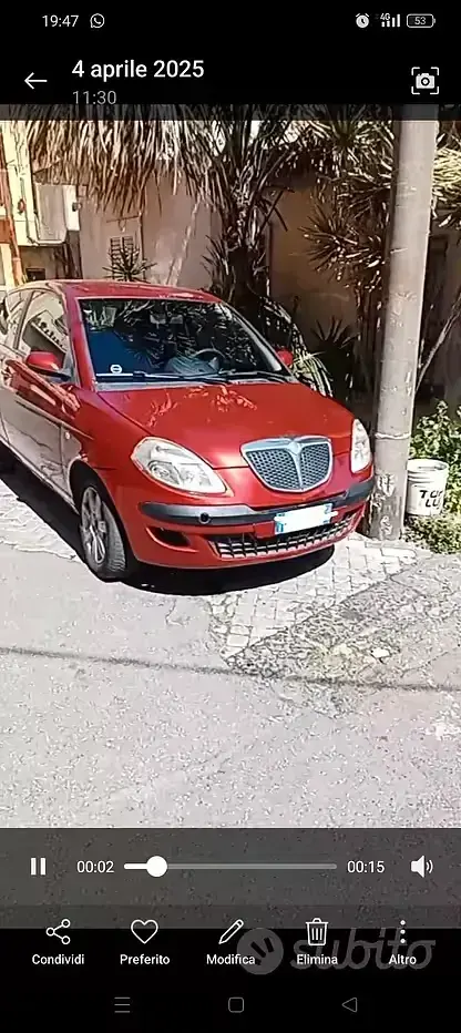 Usata Lancia Ypsilon 60 CV (44 kW) 2004 Rosso Utilitaria