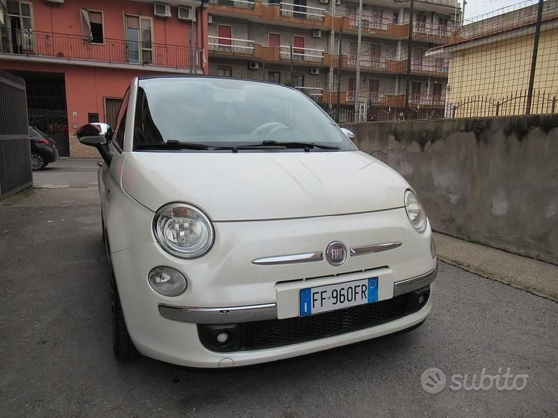Usata Fiat 500C Lounge 95 CV (69 kW) 2010 Bianco Cabrio