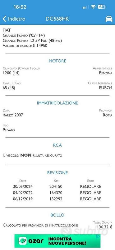 Usata Fiat Grande Punto 2005 Utilitaria