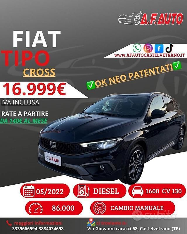 Usata Fiat Tipo Cross 130 CV (95 kW) 2022 Nero Berlina