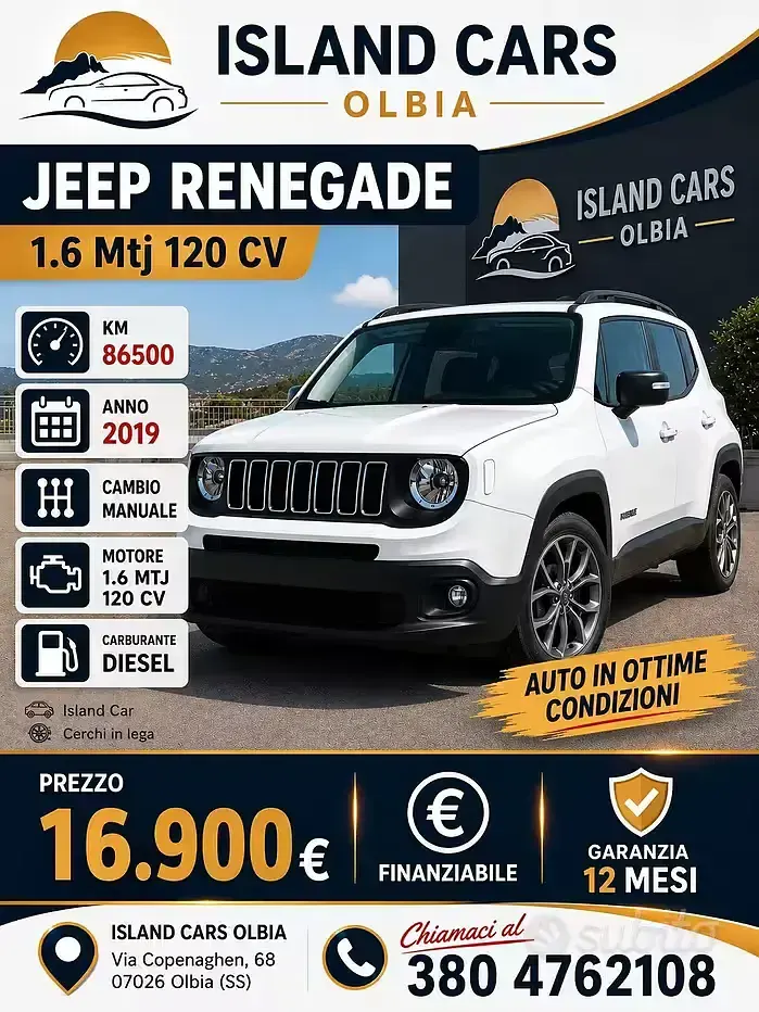 Usata Jeep Renegade Limited 120 CV (88 kW) 2019 Bianco SUV