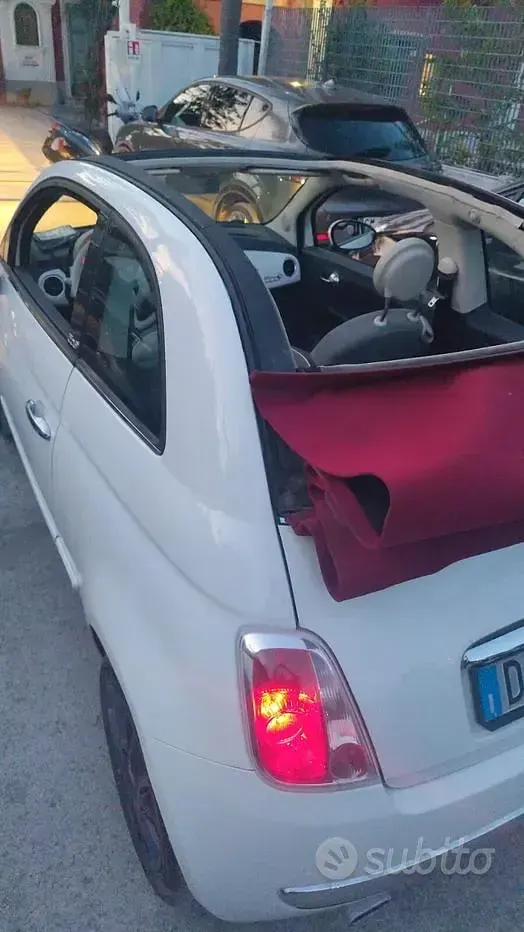 Usata Fiat 500C 95 CV (69 kW) 2010 Bianco Cabrio