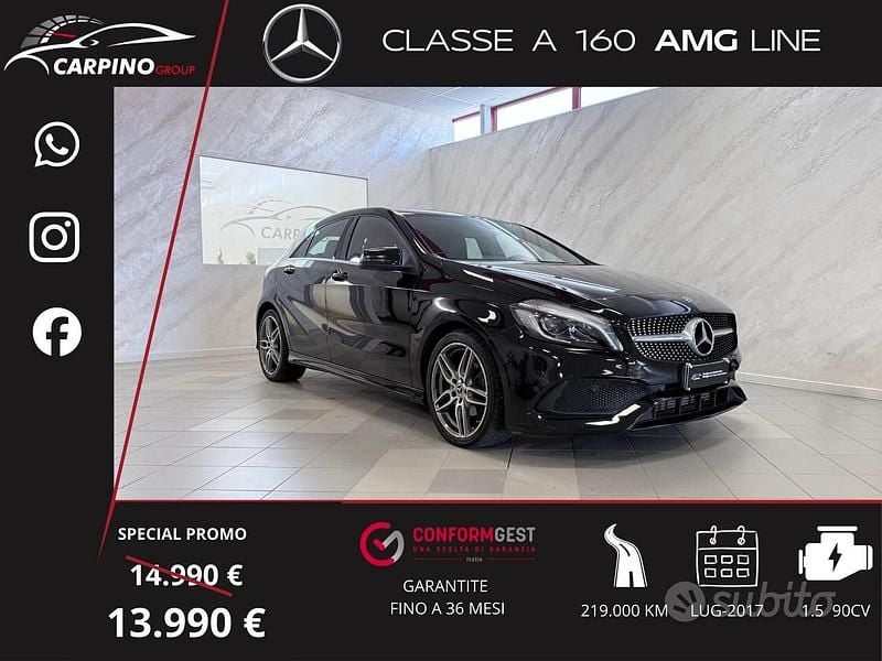 Usata Mercedes A160 Premium 90 CV (66 kW) 2017 Nero Berlina