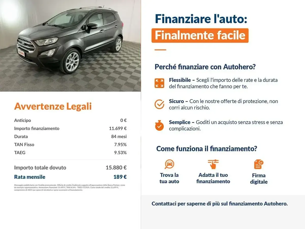 Gebraucht Ford Ecosport Titanium 101 PS (74 kW) 2020 Grau SUV