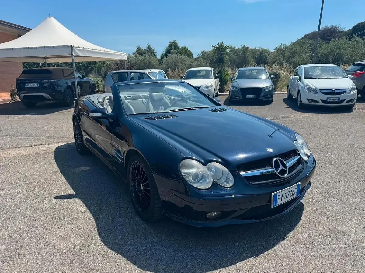 Usata Mercedes SL500 AMG 500 CV (367 kW) 2003 Blu Cabrio