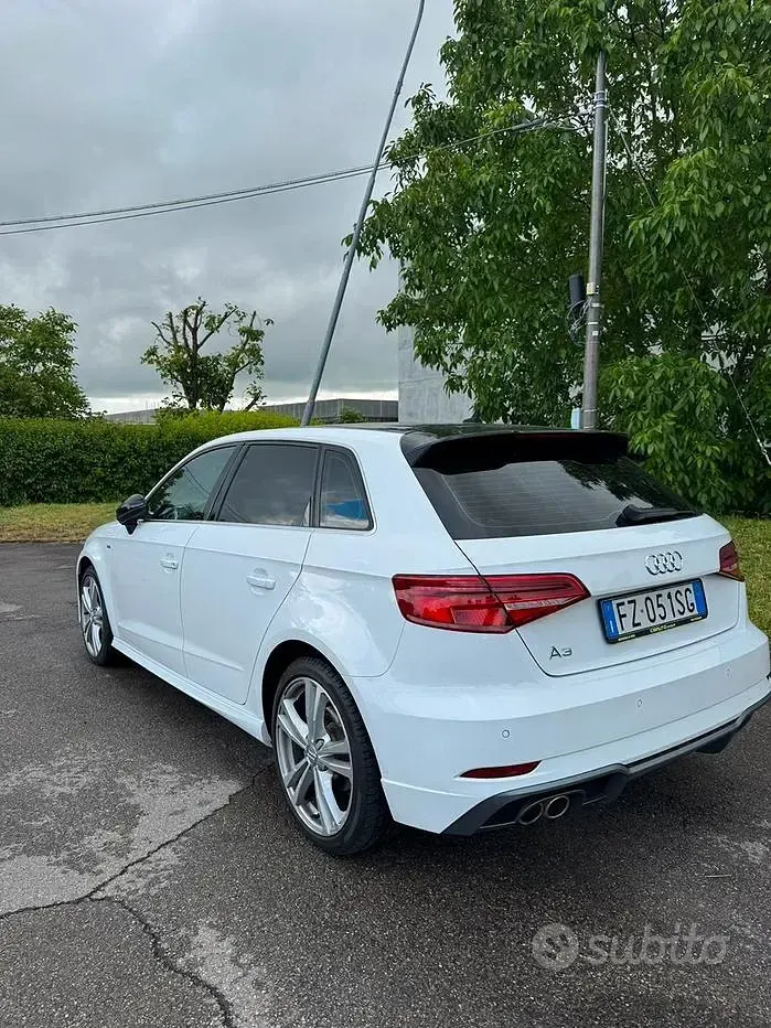 Usata Audi A3 S-Line 150 CV (110 kW) 2019 Bianco Berlina