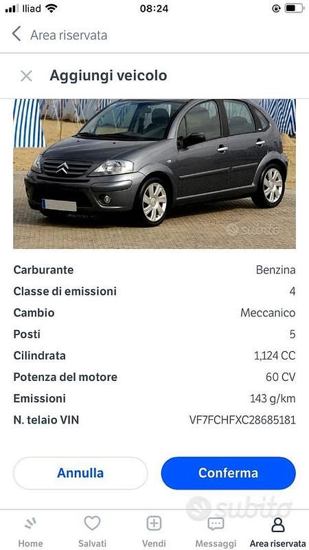 Usata Citroën C3 60 CV (44 kW) 2005 Nero Berlina