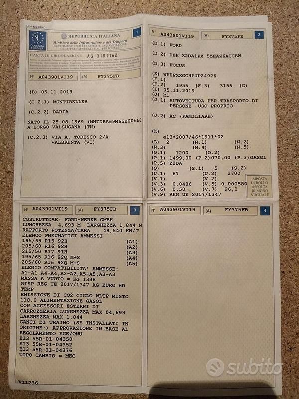 Usata Ford Focus 95 CV (69 kW) 2019 Blu Station wagon