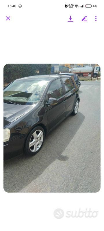 Usata VW Golf V 105 CV (77 kW) 2007 Nero Utilitaria
