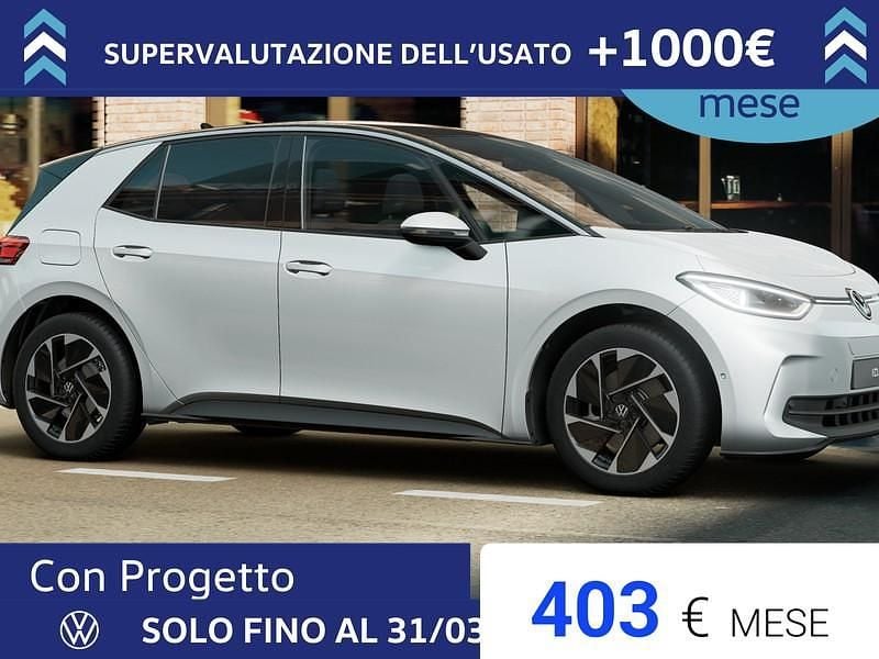 Nuova VW ID.3 Pro 69 kW (95 CV) 2025 Glacier white metallizzato nero Utilitaria