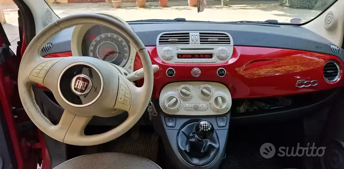 Usata Fiat 500 100 CV (73 kW) 2009 Rosso Cabrio