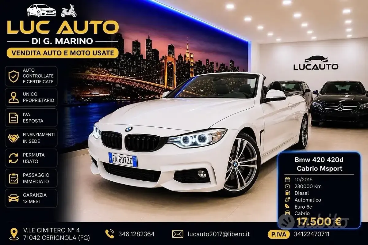 Usata BMW 420 M Sport 190 CV (139 kW) 2015 Cabrio