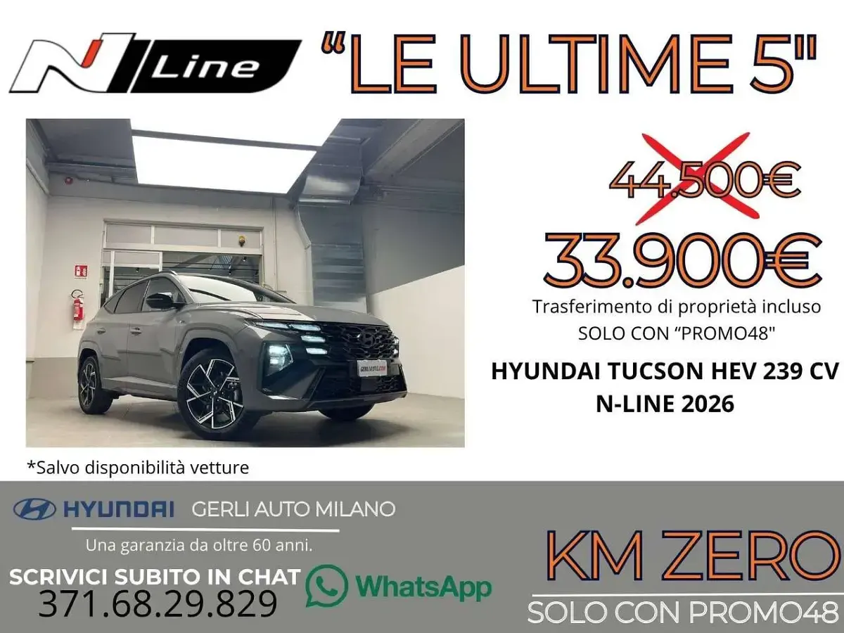 Nuova Hyundai Tucson N Line 179 CV (131 kW) 2026 Shadow grey SUV