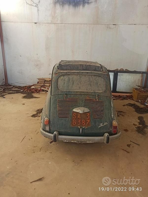 Usata Fiat 600 1960 Verde Cabrio