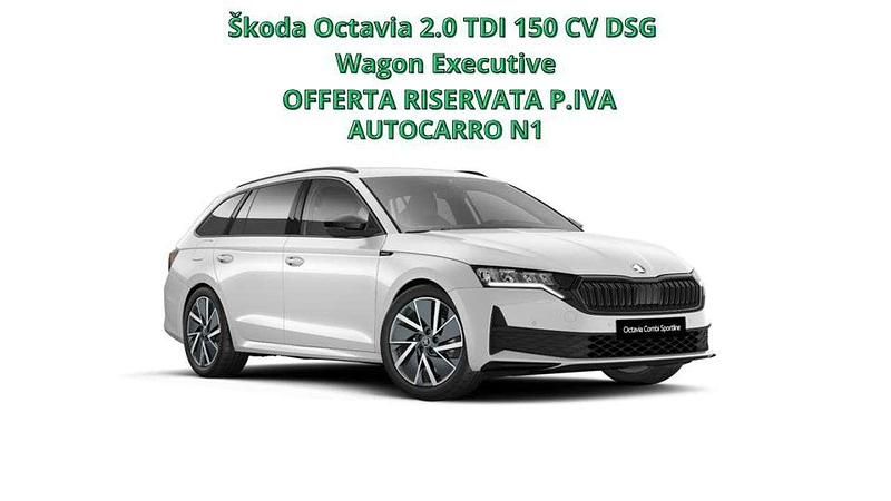 Nuova Skoda Octavia Executive 150 CV (110 kW) 2025 Bianco Station wagon