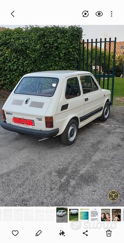 Usata Fiat 126 1970 Bianco Utilitaria