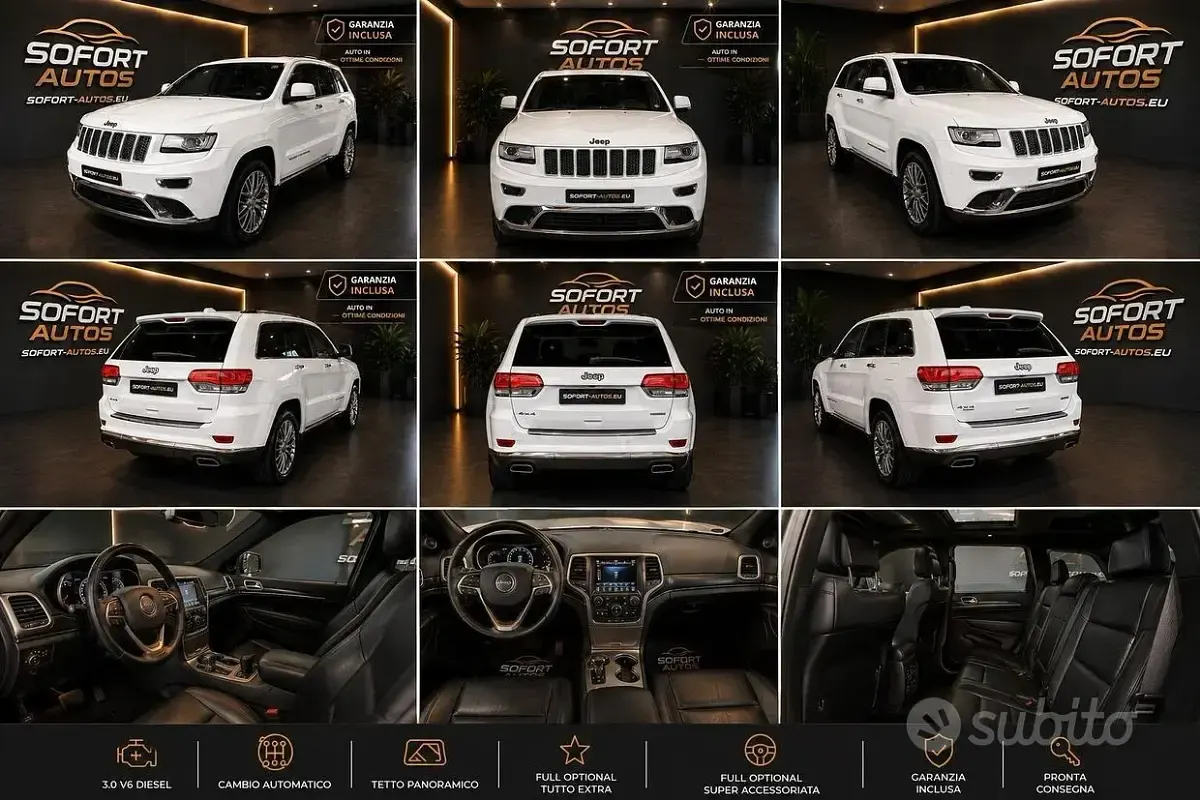 Usata Jeep Grand Cherokee Summit 250 CV (183 kW) 2014 Bianco SUV