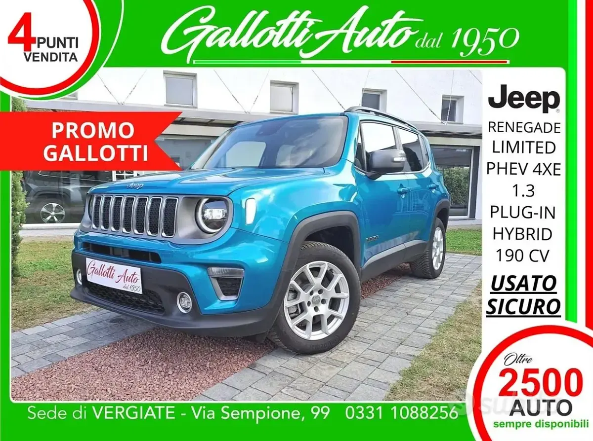 Usata Jeep Renegade Limited 190 CV (139 kW) 2021 Turchese SUV