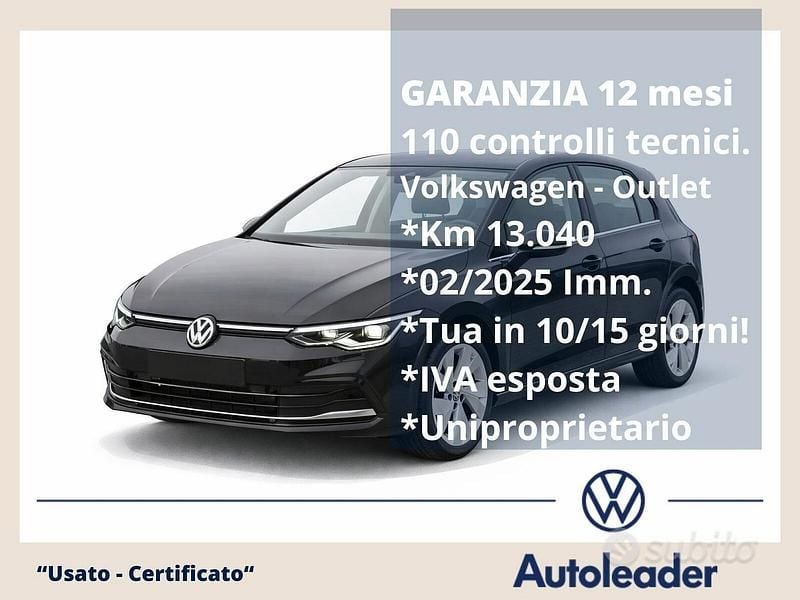 Usata VW Golf VIII Style 150 CV (110 kW) 2025 Nero Berlina