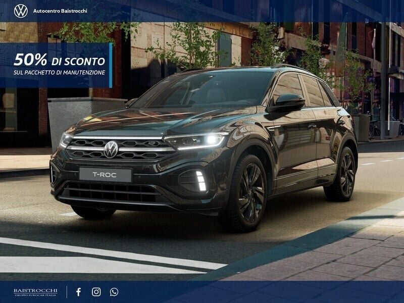Deep black perlato Nuova 2025 VW T-Roc R-line Plus SUV | 40.007 € - Immagine 1/4