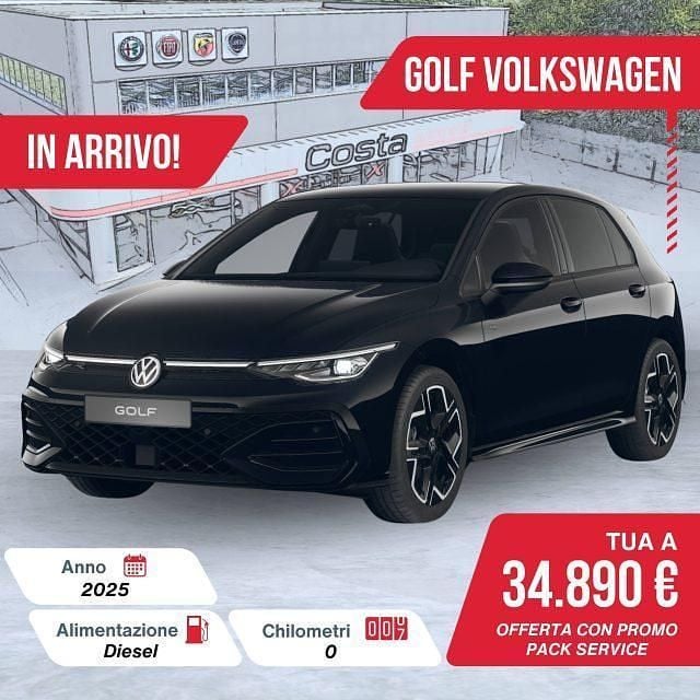 Nero(met.) Nuova 2025 VW Golf VIII R-line Plus Tre volumi | 34.890 € (Buon prezzo) - Immagine 1/4