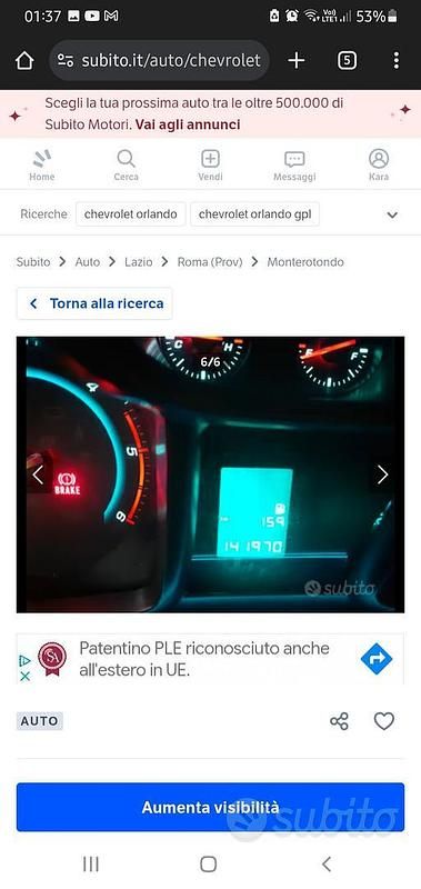 Usata Chevrolet Orlando 131 CV (96 kW) 2012 Bianco Monovolume