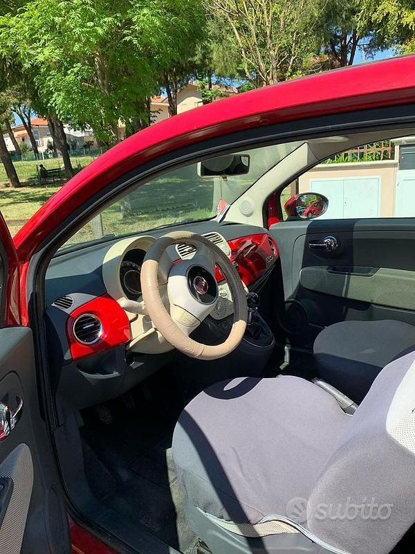 Usata Fiat 500 69 CV (50 kW) 2009 Rosso Cabrio