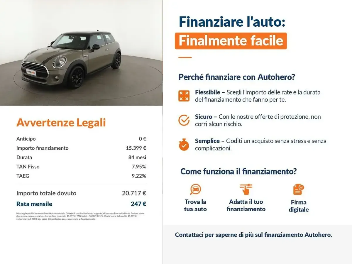 Usata Mini Cooper D 116 CV (85 kW) 2019 Verde Utilitaria