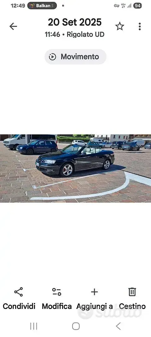Usata Saab 9-3 150 CV (110 kW) 2007 Nero Cabrio