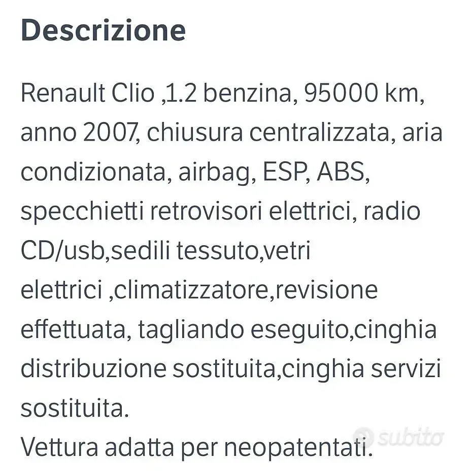 Usata Renault R12 58 CV (42 kW) 2007 Grigio Berlina