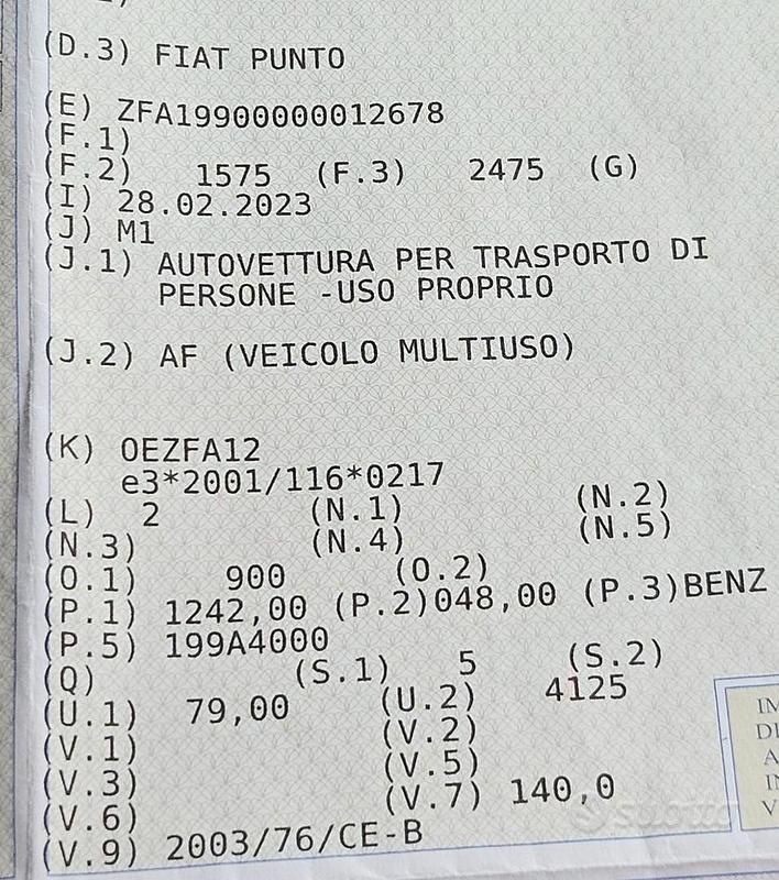 Usata Fiat Punto 80 CV (58 kW) 2005 Grigio Utilitaria