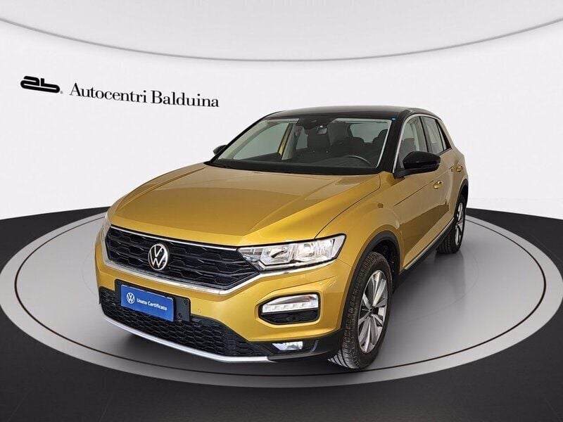 Giallo curcuma/tetto nero Usata 2021 VW T-Roc Sport SUV | 19.900 € (Super prezzo) - Immagine 1/4
