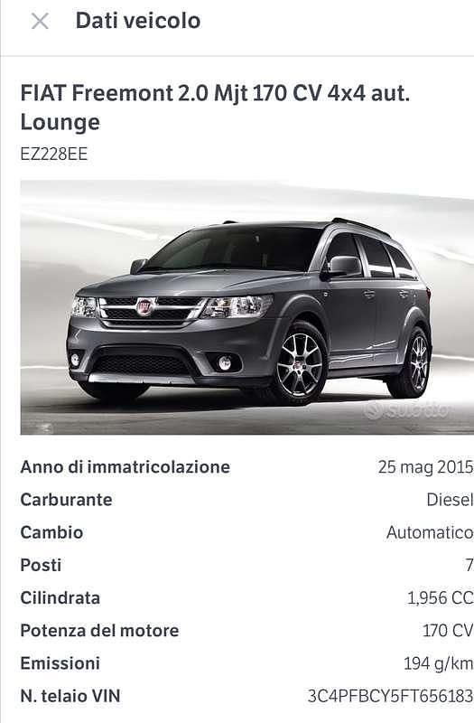 Usata Fiat Freemont 170 CV (125 kW) 2015 Nero SUV