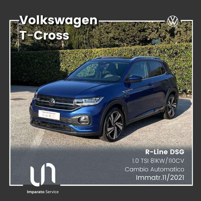 Reef blue metallizzato Usata 2021 VW T-Cross R-line SUV | 17.900 € (Buon prezzo) - Immagine 1/4
