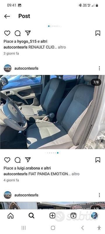 Usata Fiat Panda 60 CV (44 kW) 2010 Grigio Utilitaria