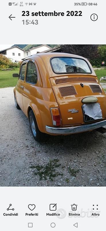 Usata Fiat 500 1970 Giallo Utilitaria