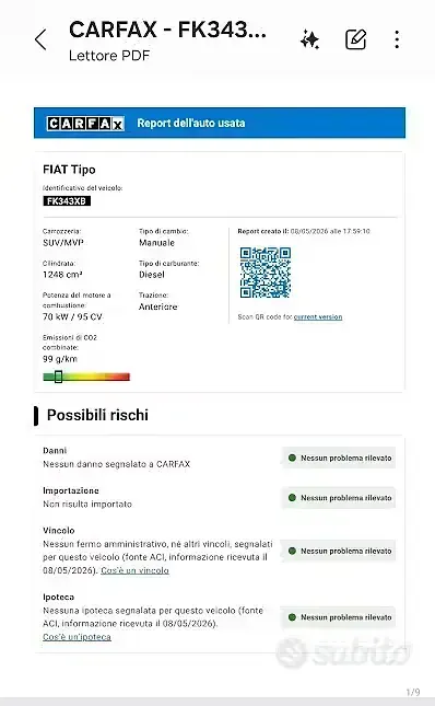 Usata Fiat Tipo Lounge 95 CV (69 kW) 2017 Grigio Station wagon