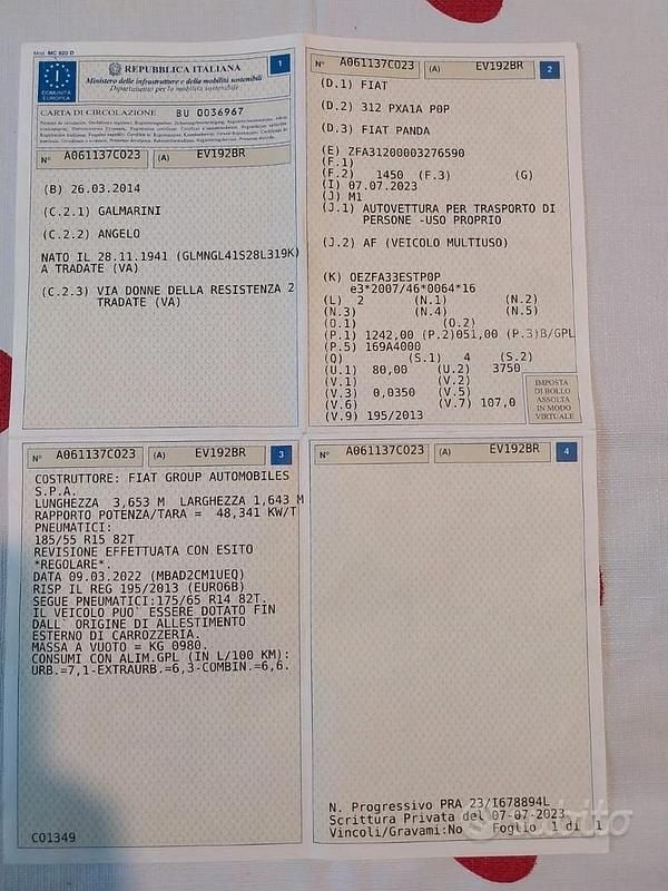 Usata Fiat Panda 69 CV (50 kW) 2014 Bianco Utilitaria