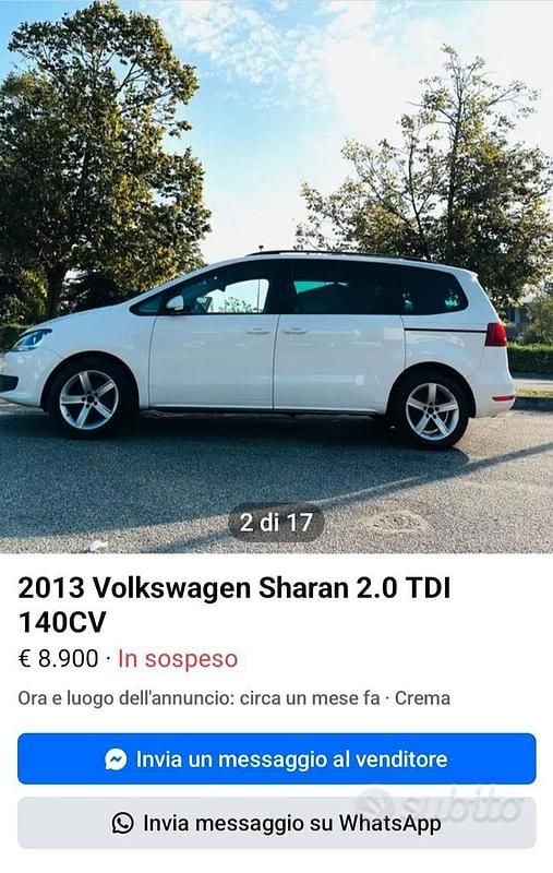 Usata VW Sharan 140 CV (102 kW) 2011 Bianco Monovolume