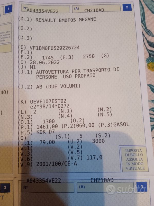 Giallo Usata 2003 Renault Mégane II Tre volumi | 1700 € - Immagine 1/4