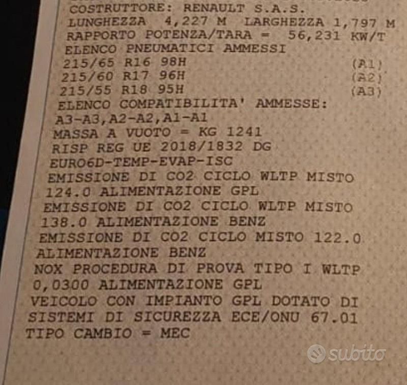 Usata Renault Captur 2020 Rosso SUV