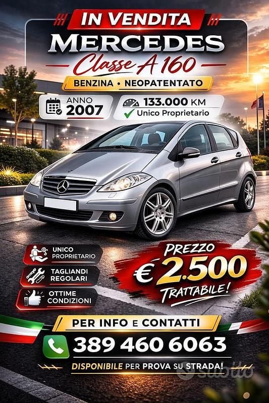 Usata Mercedes A150 Avantgarde 95 CV (69 kW) 2007 Grigio Berlina